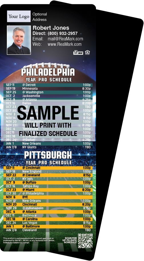 Football Schedules | ReaMark Real Estate Magnets